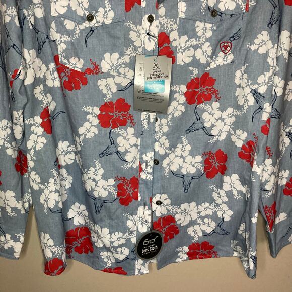 Ariat Women’s Western Aloha VentTEK Stretch Shirt  Long Sleeve Pockets NWT Sz M - Picture 7 of 16